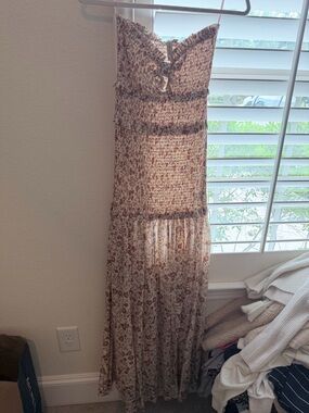 Bec & Bridge Cream Floral Tiered Maxi Dress